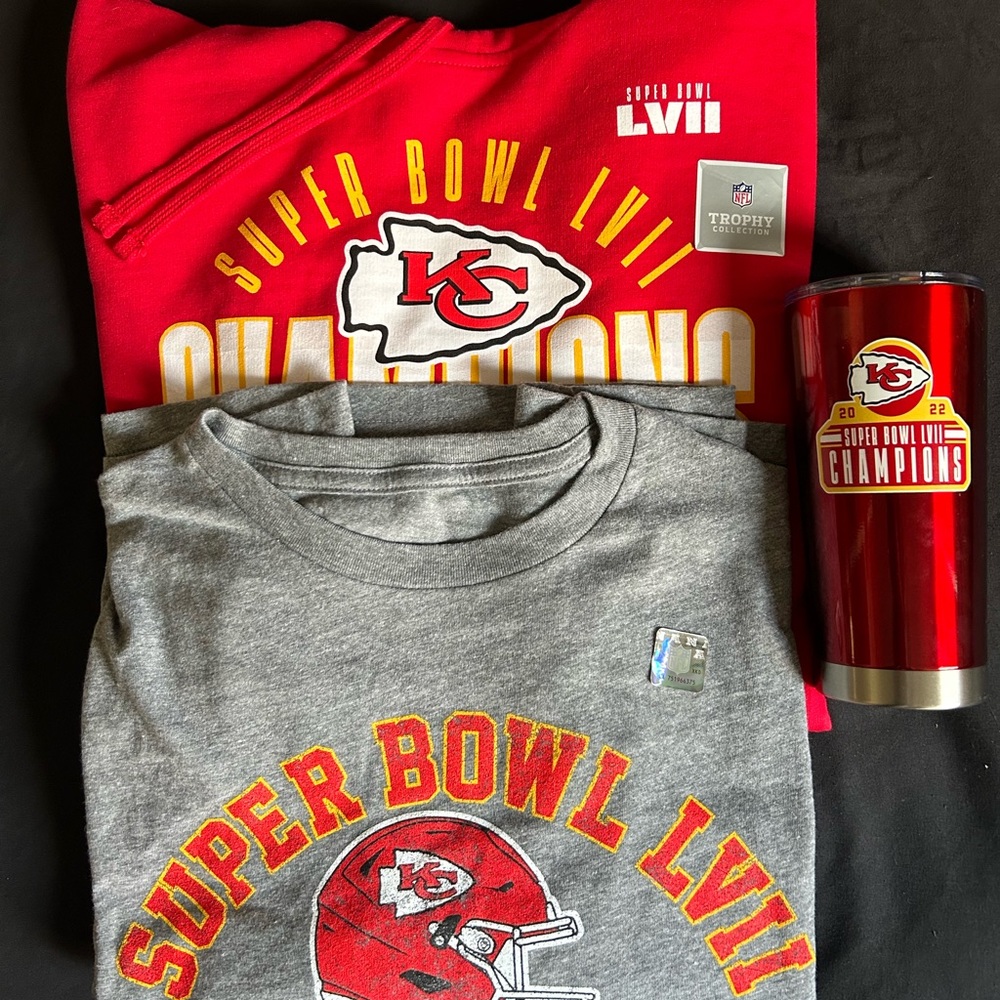 OFFICIAL NFL Super Bowl LVII Champions KC Chiefs T-Shirt, Hoodie & Tumbler